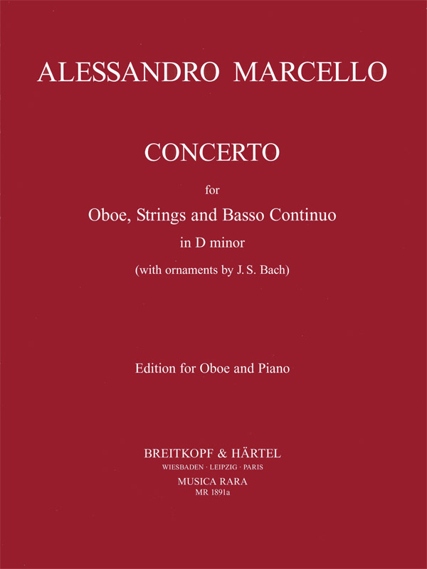 Concerto in D minor, with ornaments by J.S. Bach, oboe and piano