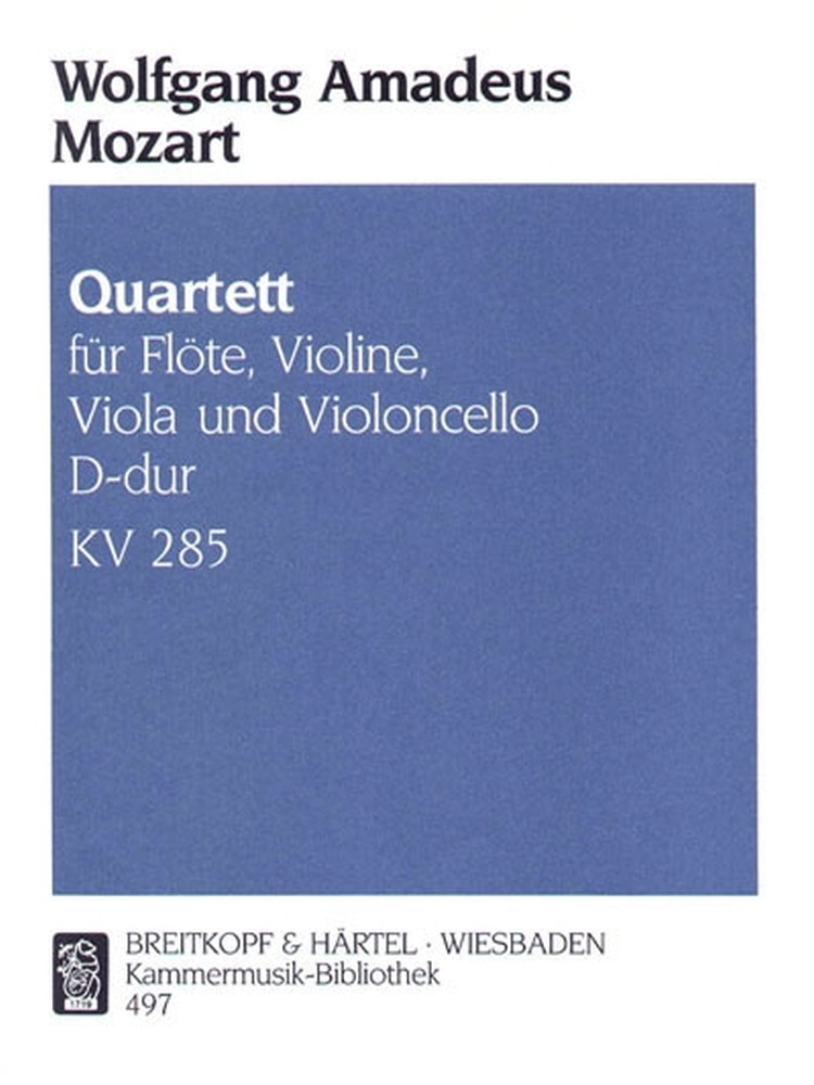 Quartett D-dur KV 285, flute, violin, viola and cello
