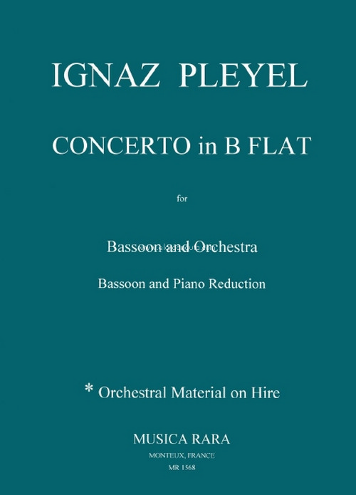 Concerto B-dur B 107, bassoon and piano. 9790004482629