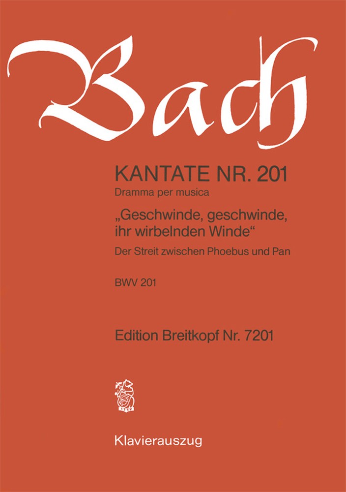 Kantate BWV 201 Geschwinde, gesch, Mixed Choir and Orchestra, Piano Reduction