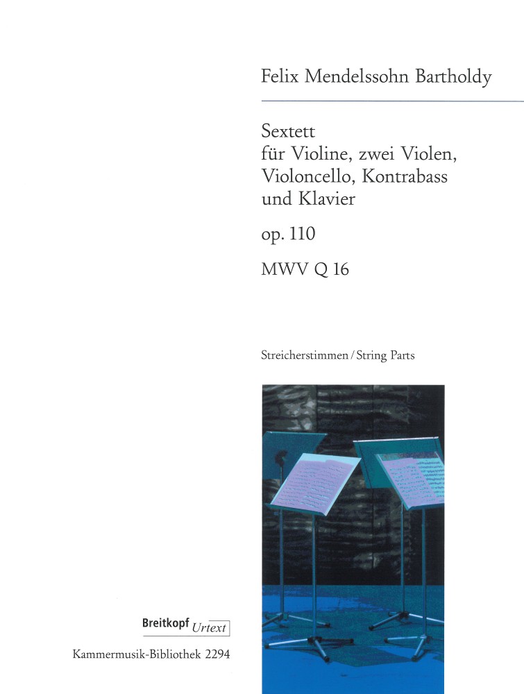 Sextett op. 110, String Ensemble and Piano, Set of Parts. 9790004502686