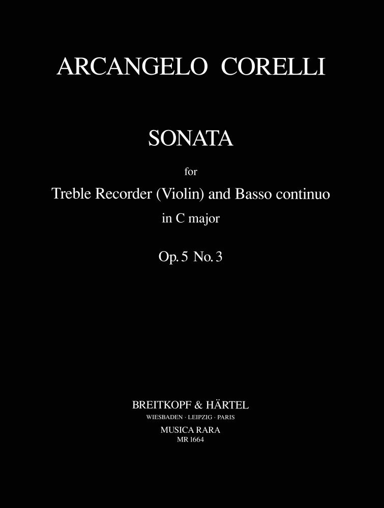 Sonate in C op. 5/3, Alto Recorder and Basso continuo. 9790004483497