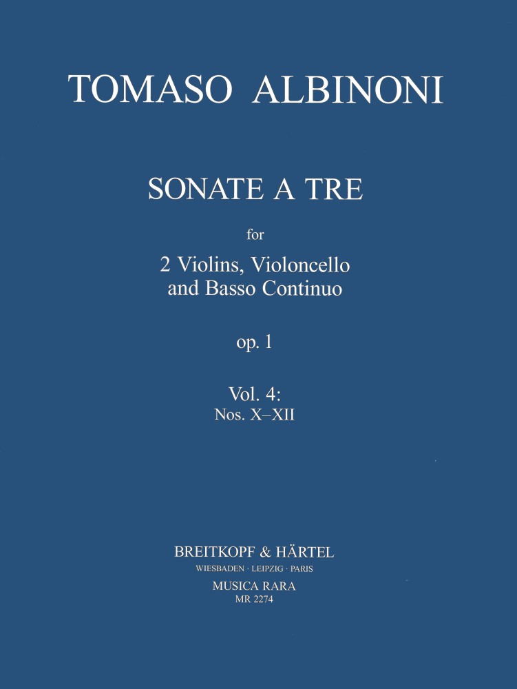 Sonate a tre op.1 Heft 4: Nr. X-XII, 2 Violins, Cello and Continuo. 9790004488607