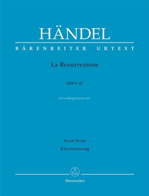 La Ressurrezione, HWV 47, Vocal Score