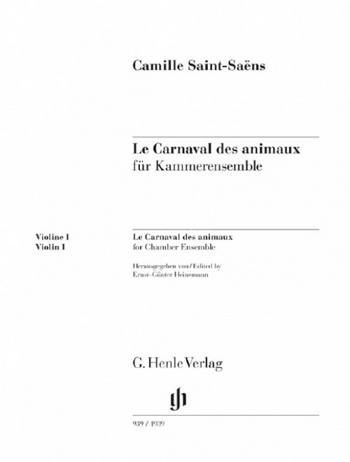 Le Carnaval des animaux, Kammerensembel. Violin 1 Part. 9790201819396