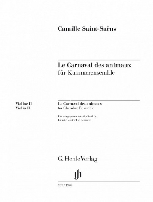 Le Carnaval des animaux, Kammerensembel. Violin 2 Part. 9790201819402