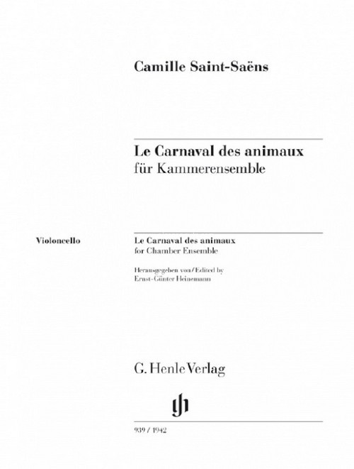 Le Carnaval des animaux, Kammerensembel. Violoncello Part. 9790201819426