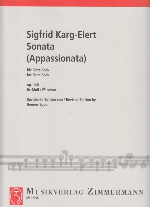 Sonata (Appassionata), for Flute Solo, in F sharp minor, op. 140. 9790010177601