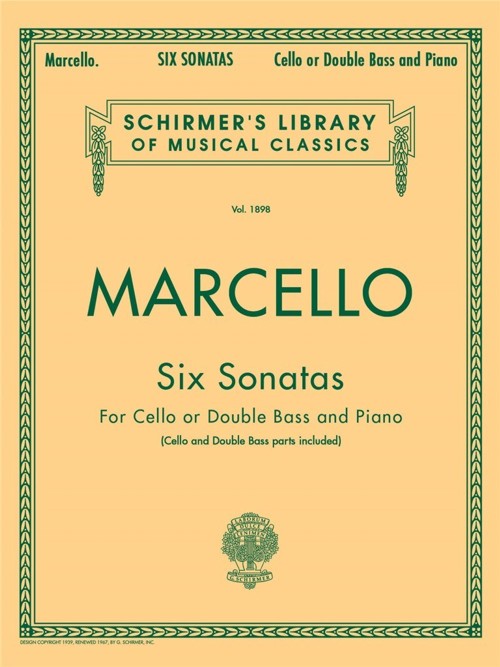 Six Sonatas for Cello or Double Bass and Piano. 9780793551804
