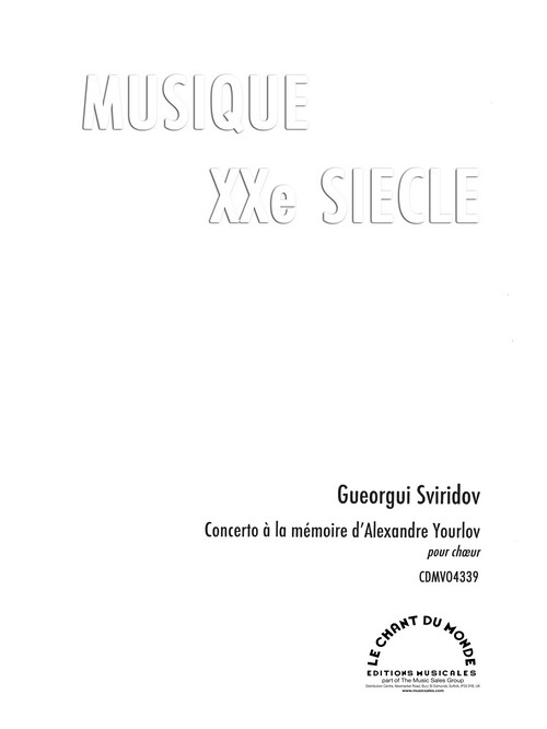 Concerto à la mémoire d'Alexandre Yourlov, pour choeur